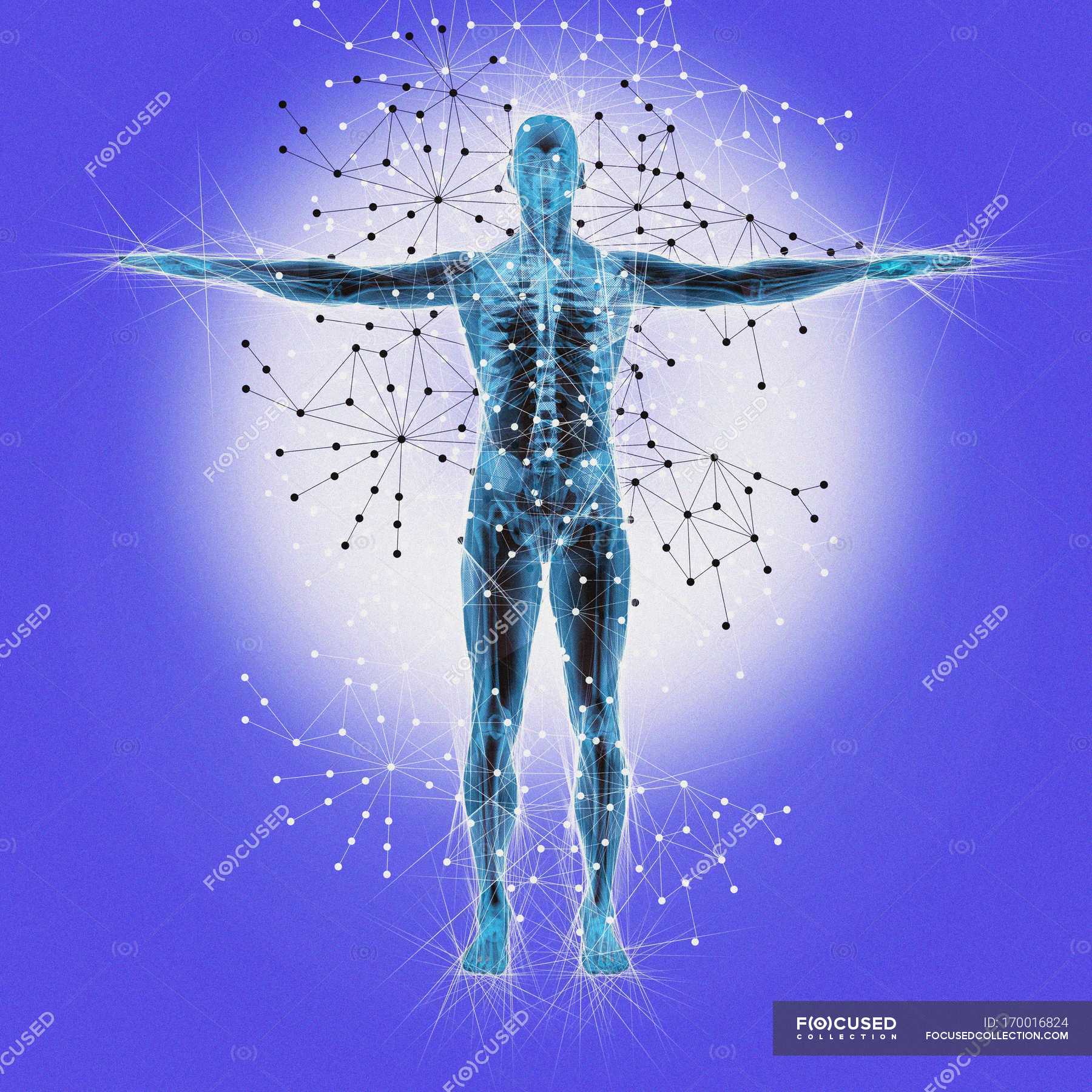 Atomic Structure Of The Human Body Healthcare Arms Stock Photo