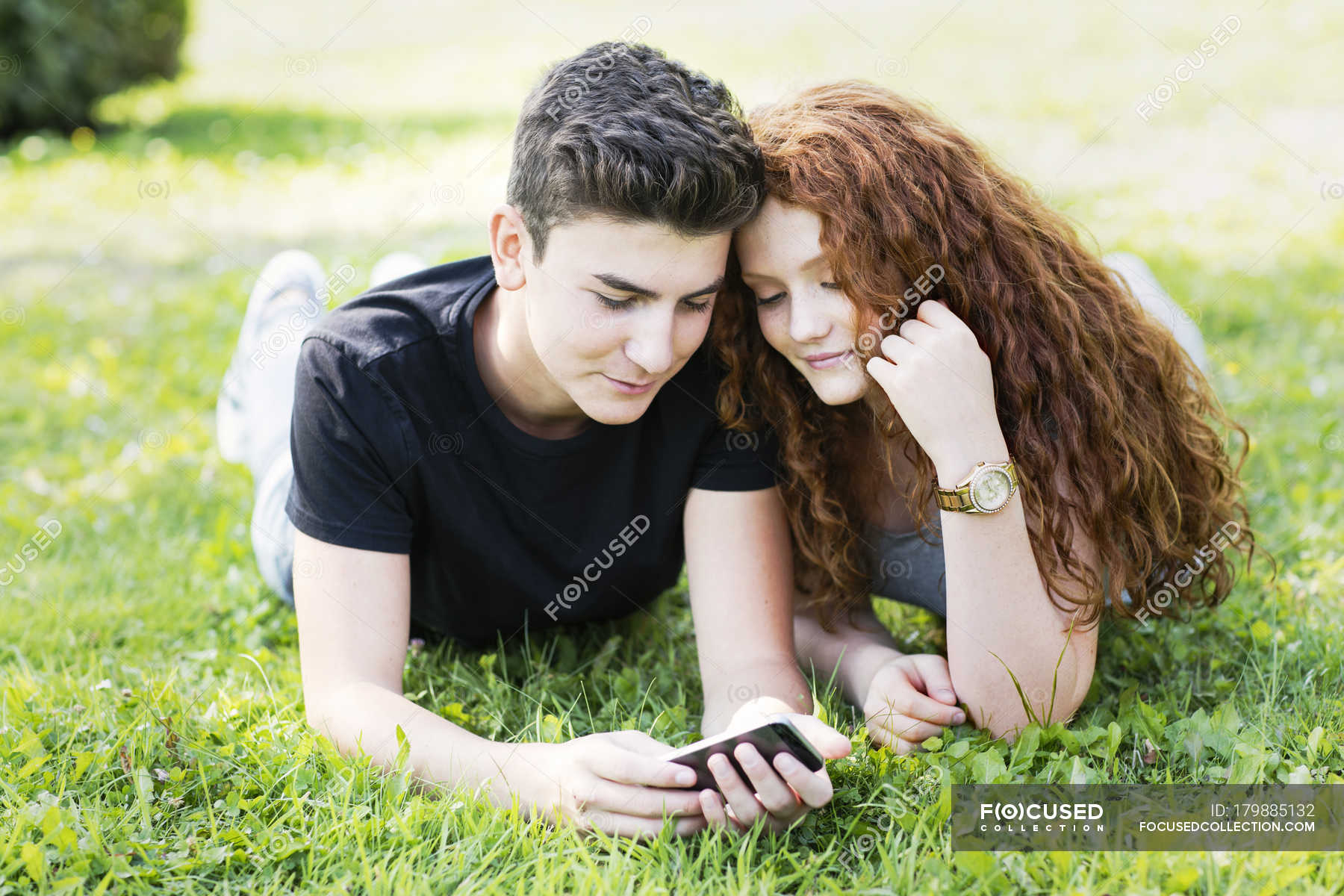 Casual teen couple
