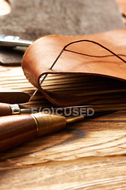 Leather crafting tools — Stock Photo