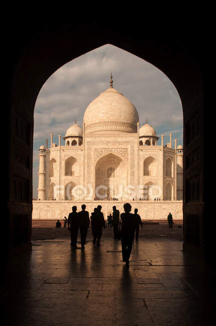 Taj mahal porta arco vista — Foto stock