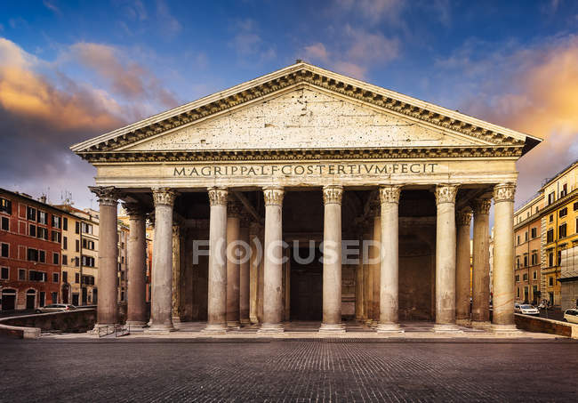 Panteão à noite, Roma, Itália — Fotografia de Stock