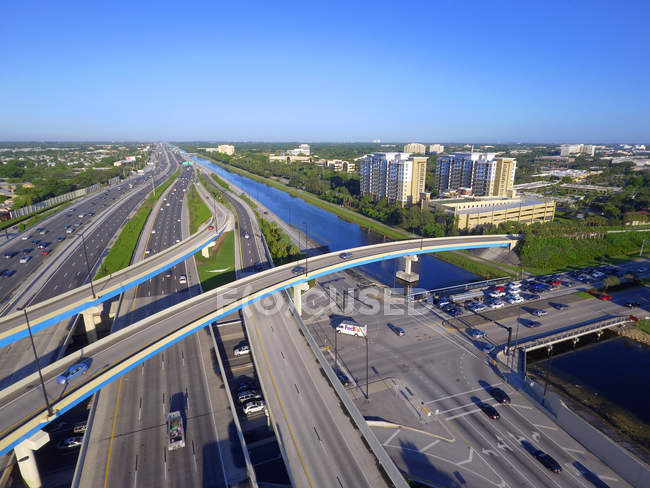 Aerial 595 highway interchange — Stock Photo