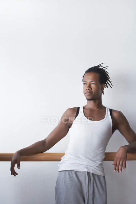 Ballet Dancer at bar — Stock Photo