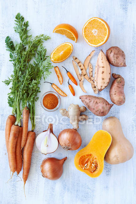 Sopa de manteiga ingredientes crus frescos — Fotografia de Stock