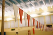 Red and White decorative flags — Stock Photo