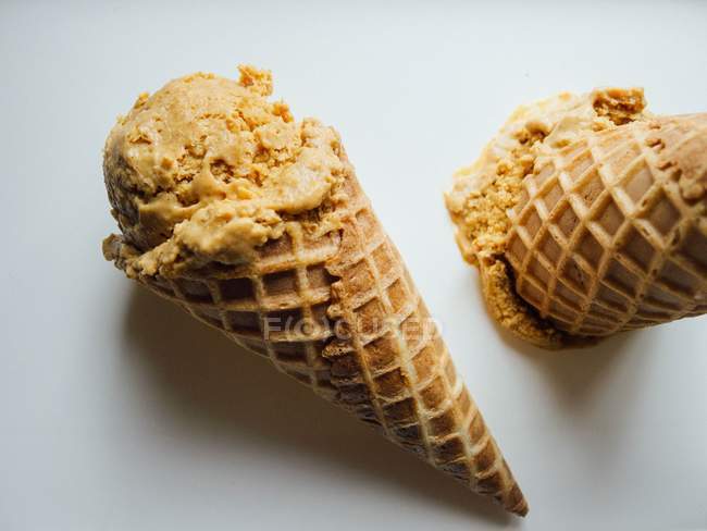 Ice cream in waffle cones — Stock Photo