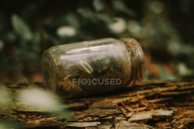 Dirty jar, full of dirt — Stock Photo