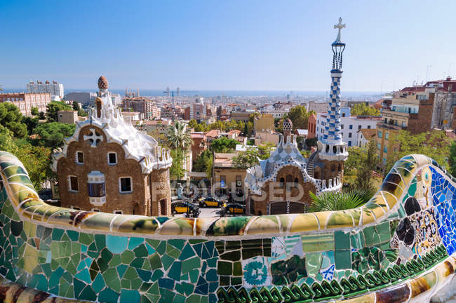 Park Güell, Barcelona, Spanien. — Stockfoto