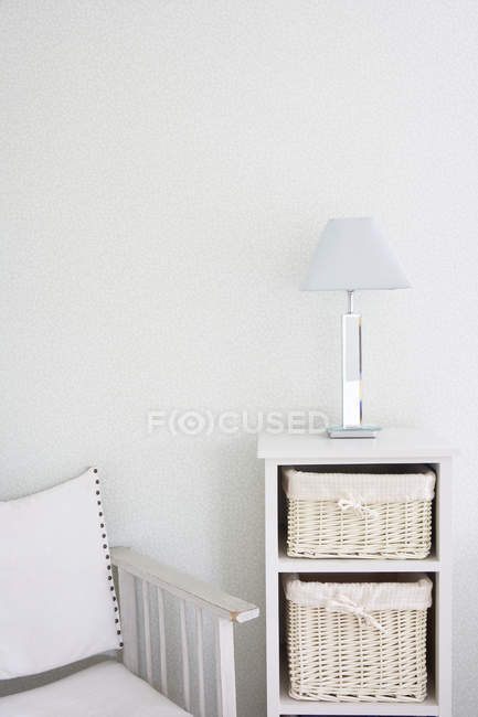 Canvas Chair And Storage Unit — Stock Photo