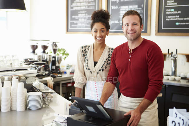 Proprietario maschile di Coffee Shop — Foto stock