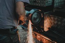 Blacksmith at hard work — Stock Photo