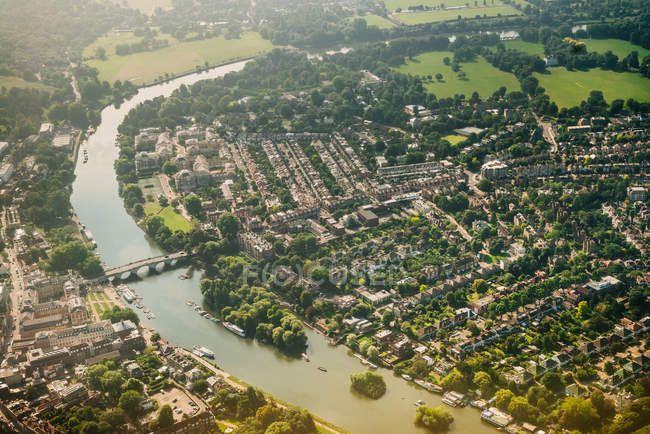 Вид с воздуха на Твикенем, Лондон — стоковое фото
