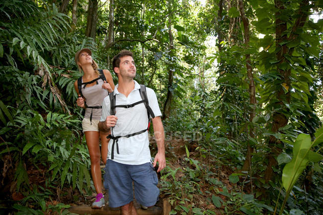 Couple on a trekking day — Stock Photo