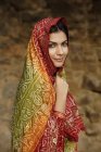 Young woman in sari — Stock Photo