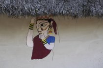 Peinture traditionnelle de femme indienne — Photo de stock