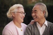 Senior couple smiling — Stock Photo