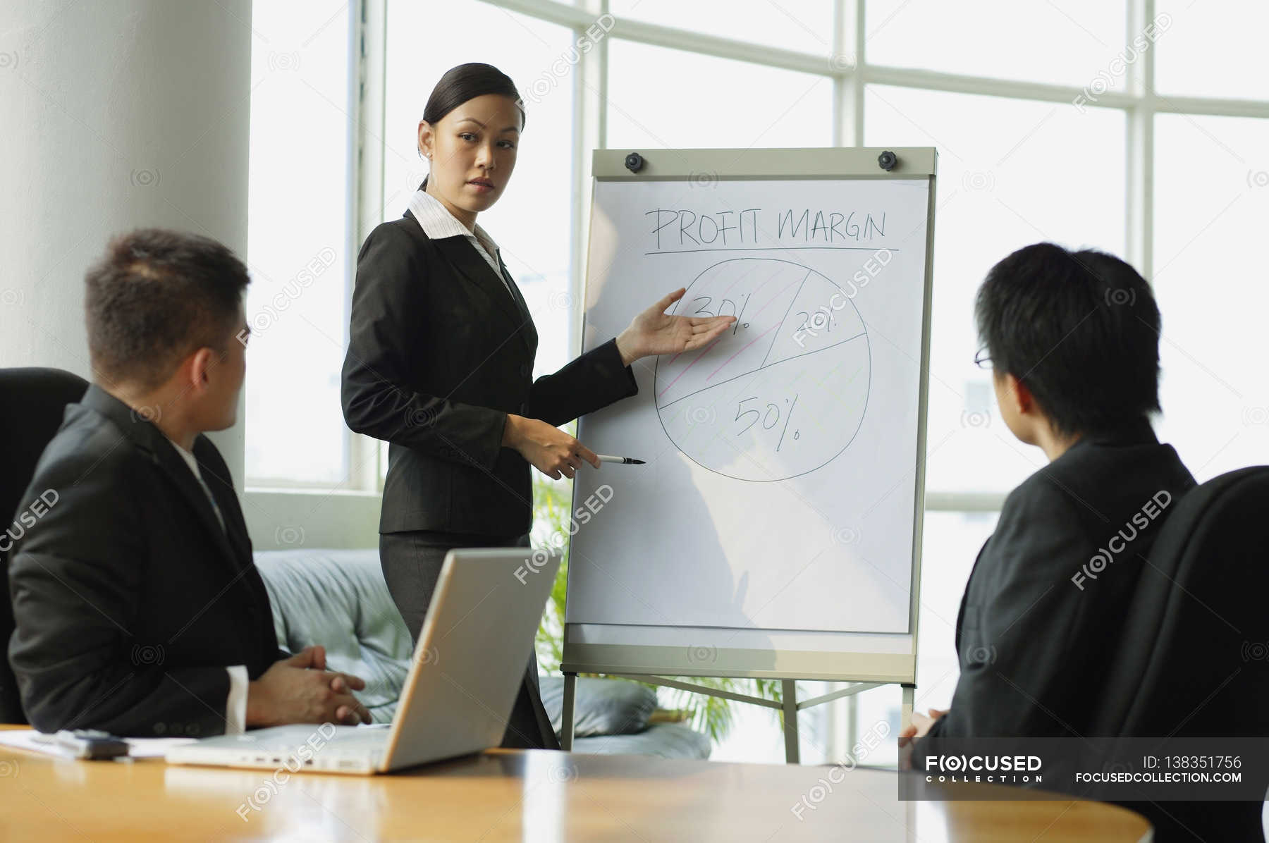 woman giving presentation