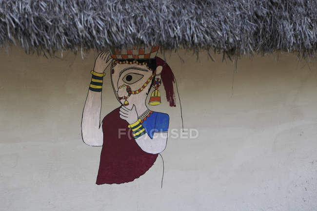 Traditionelle Malerei der indischen Frau — Stockfoto