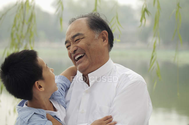 Grandfather and young boy — Stock Photo