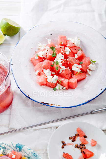 Insalata di anguria estiva fresca — Foto stock