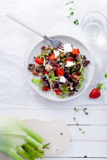 Insalata con aceto, finocchio, crema di formaggio — Foto stock