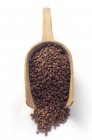 Brown Lentils in a Wooden Scoop — Stock Photo