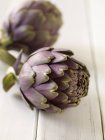 Dos alcachofas púrpuras - foto de stock