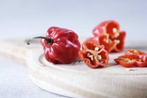 Lampion chillis whole and sliced — Stock Photo