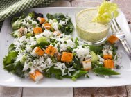 Rice salad with surimi — Stock Photo