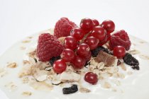 Berry muesli on yogurt — Stock Photo