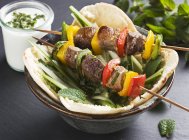 Lamb kebabs with pepper — Stock Photo