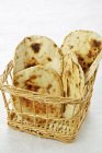 Pita bread in basket — Stock Photo