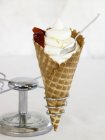 Vanilla Ice Cream in Waffle Cone — Stock Photo