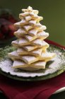 Shortbread Christmas tree with icing sugar — Stock Photo
