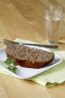 Slice of Meatloaf on a White Plate — Stock Photo