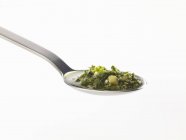 Spoonful of tasty pesto — Stock Photo
