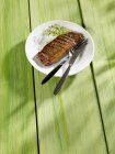 Grilled rump steak with cress — Stock Photo