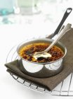 Creme brulee in a pot — Stock Photo