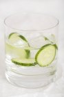 Gin et tonique avec tranches de citron vert — Photo de stock