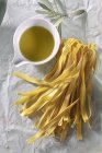 Homemade tagliatelle pasta — Stock Photo