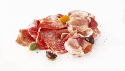 Parma ham and salami — Stock Photo