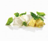 Mozzarella con basilico e parmigiano — Foto stock