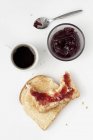 Toast, jam and coffee — Stock Photo