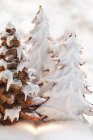 Closeup view of gingerbread fir trees — Stock Photo