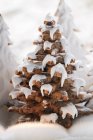 Closeup view of gingerbread trees with icing — Stock Photo