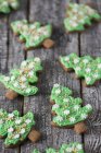 Gingerbread Christmas tree biscuits — Stock Photo
