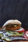 Falafel hamburguesa vegetariana servir - foto de stock
