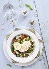 Pasta salad with egg florentines — Stock Photo