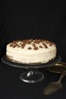 Schokoladenkuchen mit Sahne — Stockfoto