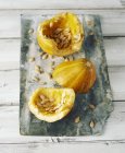 Sliced squash with seeds — Stock Photo